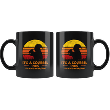 Load image into Gallery viewer, RobustCreative-It&#39;s a Squirrel Thing You Won&#39;t Understand Retro Sunset Silhouette Vintage Safari Black 11oz Mug Gift Idea
