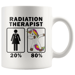 RobustCreative-Radiation Therapist Dabbing Unicorn 80 20 Principle Superhero Girl Womens - 11oz White Mug Medical Personnel Gift Idea