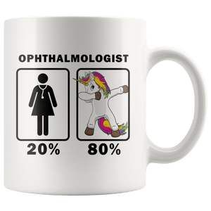 RobustCreative-Ophthalmologist Dabbing Unicorn 80 20 Principle Superhero Girl Womens - 11oz White Mug Medical Personnel Gift Idea