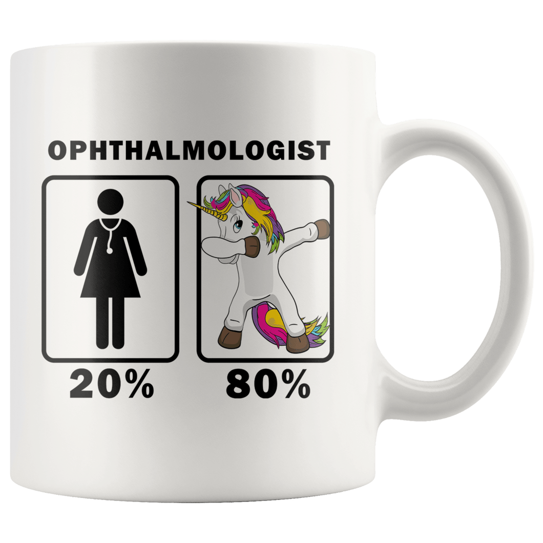 RobustCreative-Ophthalmologist Dabbing Unicorn 80 20 Principle Superhero Girl Womens - 11oz White Mug Medical Personnel Gift Idea