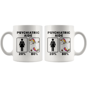 RobustCreative-Psychiatric Aide Dabbing Unicorn 80 20 Principle Superhero Girl Womens - 11oz White Mug Medical Personnel Gift Idea