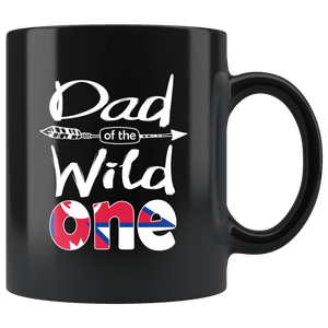 RobustCreative-Nepalese Dad of the Wild One Birthday Nepal Flag Black 11oz Mug Gift Idea