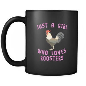 RobustCreative-Just a Girl Who Loves Rooster the Wild One Animal Spirit 11oz Black Coffee Mug ~ Both Sides Printed