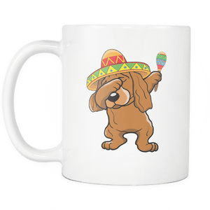 RobustCreative-Dabbing Cocker Spaniel Dog in Sombrero - Cinco De Mayo Mexican Fiesta - Dab Dance Mexico Party - 11oz White Funny Coffee Mug Women Men Friends Gift ~ Both Sides Printed