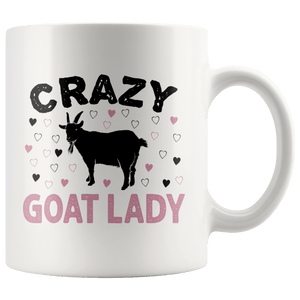 RobustCreative-Crazy Goat Lady Farming Girl Goats Lover Farm Gift  - 11oz White Mug country Farm urban farmer Gift Idea