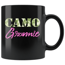 Load image into Gallery viewer, RobustCreative-Military Grannie Camo Camo Hard Charger Squared Away - Military Family 11oz Black Mug Retired or Deployed support troops Gift Idea - Both Sides Printed
