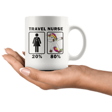 Load image into Gallery viewer, RobustCreative-Travel Nurse Dabbing Unicorn 80 20 Principle Superhero Girl Womens - 11oz White Mug Medical Personnel Gift Idea
