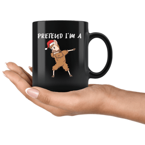 RobustCreative-Pretend Im a Llama Dabbing Santa Alpaca Peru Cute - 11oz Black Mug Christmas gift idea Gift Idea