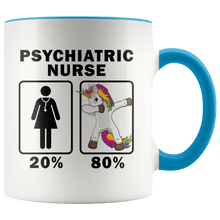 Load image into Gallery viewer, RobustCreative-Psychiatric Nurse Dabbing Unicorn 80 20 Principle Superhero Girl Womens - 11oz Accent Mug Medical Personnel Gift Idea
