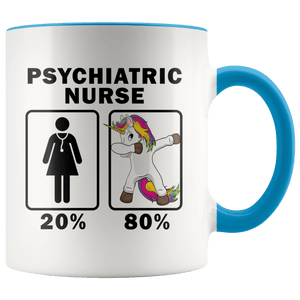 RobustCreative-Psychiatric Nurse Dabbing Unicorn 80 20 Principle Superhero Girl Womens - 11oz Accent Mug Medical Personnel Gift Idea