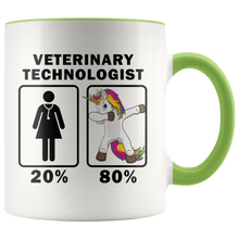 Load image into Gallery viewer, RobustCreative-Veterinary Technologist Dabbing Unicorn 80 20 Principle Superhero Girl Womens - 11oz Accent Mug Medical Personnel Gift Idea
