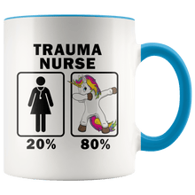 Load image into Gallery viewer, RobustCreative-Trauma Nurse Dabbing Unicorn 80 20 Principle Superhero Girl Womens - 11oz Accent Mug Medical Personnel Gift Idea
