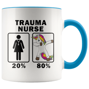 RobustCreative-Trauma Nurse Dabbing Unicorn 80 20 Principle Superhero Girl Womens - 11oz Accent Mug Medical Personnel Gift Idea