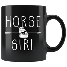 Load image into Gallery viewer, RobustCreative-Georgia Horse Girl Gifts Georgian Shape Country for women - 11oz Black Mug Racing Lover Gift Idea
