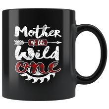 Load image into Gallery viewer, RobustCreative-Mother of the Wild One Lumberjack Woodworker Sawdust Glitter - 11oz Black Mug Sawdust Glitter is mans glitter Gift Idea
