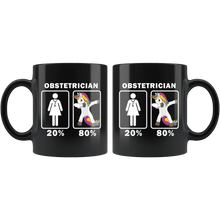 Load image into Gallery viewer, RobustCreative-Obstetrician Dabbing Unicorn 80 20 Principle Superhero Girl Womens - 11oz Black Mug Medical Personnel Gift Idea
