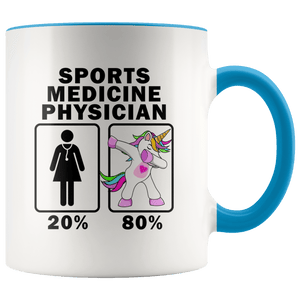 RobustCreative-Sports Medicine Physician Dabbing Unicorn 20 80 Principle Superhero Girl Womens - 11oz Accent Mug Medical Personnel Gift Idea