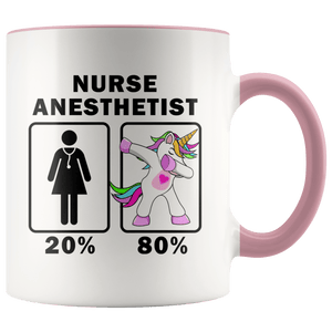 RobustCreative-Nurse Anesthetist Dabbing Unicorn 20 80 Principle Superhero Girl Womens - 11oz Accent Mug Medical Personnel Gift Idea