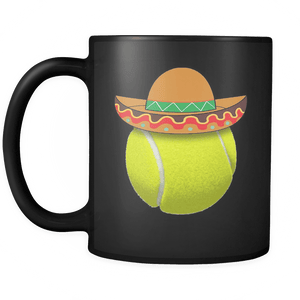 RobustCreative-Funny Tennis Ball Mexican Sports - Cinco De Mayo Mexican Fiesta - No Siesta Mexico Party - 11oz Black Funny Coffee Mug Women Men Friends Gift ~ Both Sides Printed