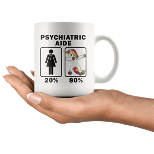 RobustCreative-Psychiatric Aide Dabbing Unicorn 80 20 Principle Superhero Girl Womens - 11oz White Mug Medical Personnel Gift Idea