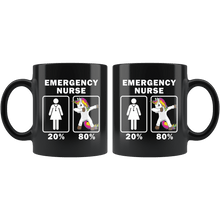 Load image into Gallery viewer, RobustCreative-Emergency Nurse Dabbing Unicorn 80 20 Principle Superhero Girl Womens - 11oz Black Mug Medical Personnel Gift Idea
