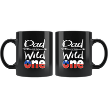 Load image into Gallery viewer, RobustCreative-Chilean Dad of the Wild One Birthday Chile Flag Black 11oz Mug Gift Idea
