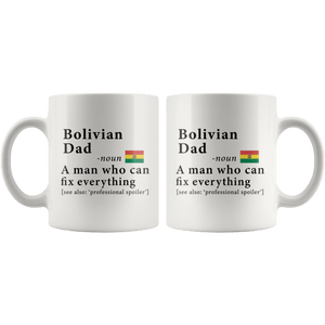 RobustCreative-Bolivian Dad Definition Bolivia Flag Fathers Day - 11oz White Mug family reunion gifts Gift Idea