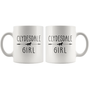 RobustCreative-Clydesdale Horse Girl Gifts Horses Lover Riding Racing - 11oz White Mug Racing Lover Gift Idea