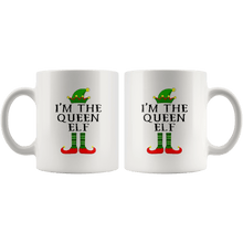 Load image into Gallery viewer, RobustCreative-Im The Queen Elf Matching Family Christmas - 11oz White Mug Christmas group green pjs costume Gift Idea
