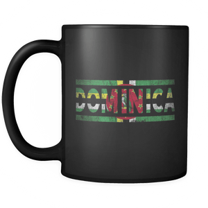 RobustCreative-Retro Vintage Flag Dominican Dominica 11oz Black Coffee Mug ~ Both Sides Printed