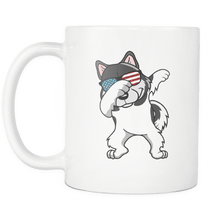 Load image into Gallery viewer, RobustCreative-Dabbing Alaskan Malamute Dog America Flag - Patriotic Merica Murica Pride - 4th of July USA Independence Day - 11oz White Funny Coffee Mug Women Men Friends Gift ~ Both Sides Printed
