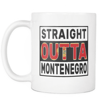 Load image into Gallery viewer, RobustCreative-Straight Outta Montenegro - Montenegrin Flag 11oz Funny White Coffee Mug - Independence Day Family Heritage - Women Men Friends Gift - Both Sides Printed (Distressed)
