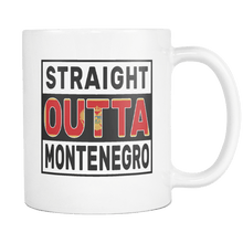 Load image into Gallery viewer, RobustCreative-Straight Outta Montenegro - Montenegrin Flag 11oz Funny White Coffee Mug - Independence Day Family Heritage - Women Men Friends Gift - Both Sides Printed (Distressed)

