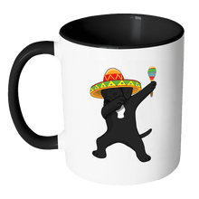 Load image into Gallery viewer, RobustCreative-Dabbing Cane Corso Dog in Sombrero - Cinco De Mayo Mexican Fiesta - Dab Dance Mexico Party - 11oz Black &amp; White Funny Coffee Mug Women Men Friends Gift ~ Both Sides Printed
