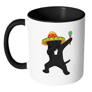 RobustCreative-Dabbing Cane Corso Dog in Sombrero - Cinco De Mayo Mexican Fiesta - Dab Dance Mexico Party - 11oz Black & White Funny Coffee Mug Women Men Friends Gift ~ Both Sides Printed
