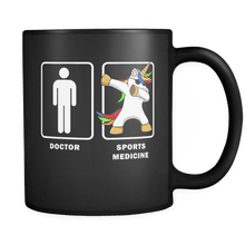 Load image into Gallery viewer, RobustCreative-Sports Medicine VS Doctor Dabbing Unicorn - Legendary Healthcare 11oz Funny Black Coffee Mug - Medical Graduation Degree - Friends Gift - Both Sides Printed
