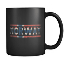 Load image into Gallery viewer, RobustCreative-Retro Vintage Flag Norwegian Norway 11oz Black Coffee Mug ~ Both Sides Printed
