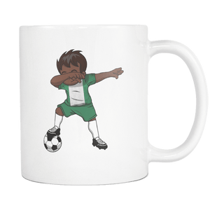 RobustCreative-Dabbing Soccer Boy Nigeria Nigerian Abuja Gifts National Soccer Tournament Game 11oz White Coffee Mug ~ Both Sides Printed