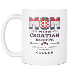 RobustCreative-Best Mom Ever with Croatian Roots - Croatia Flag 11oz Funny White Coffee Mug - Mothers Day Independence Day - Women Men Friends Gift - Both Sides Printed (Distressed)