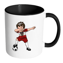 Load image into Gallery viewer, RobustCreative-Dabbing Soccer Boys Austria Austrian Vienna Gift National Soccer Tournament Game 11oz Black &amp; White Coffee Mug ~ Both Sides Printed
