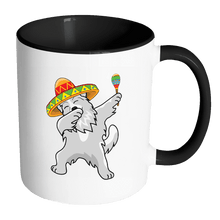 Load image into Gallery viewer, RobustCreative-Dabbing Great Pyrenees Dog in Sombrero - Cinco De Mayo Mexican Fiesta - Dab Dance Mexico Party - 11oz Black &amp; White Funny Coffee Mug Women Men Friends Gift ~ Both Sides Printed

