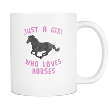 Load image into Gallery viewer, RobustCreative-Just a Girl Who Loves Black Horses: white &amp; pink Mug both sides printed Animal Spirit
