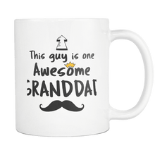 Load image into Gallery viewer, RobustCreative-One Awesome Granddad Mustache - Birthday Gift 11oz Funny White Coffee Mug - Fathers Day B-Day Party - Women Men Friends Gift - Both Sides Printed (Distressed)
