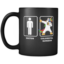 Load image into Gallery viewer, RobustCreative-Colorectal Surgeon VS Doctor Dabbing Unicorn - Legendary Healthcare 11oz Funny Black Coffee Mug - Medical Graduation Degree - Friends Gift - Both Sides Printed
