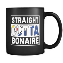 Load image into Gallery viewer, RobustCreative-Straight Outta Bonaire - Bonaire Flag 11oz Funny Black Coffee Mug - Independence Day Family Heritage - Women Men Friends Gift - Both Sides Printed (Distressed)
