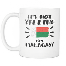 Load image into Gallery viewer, RobustCreative-I&#39;m Not Yelling I&#39;m Malagasy Flag - Madagascar Pride 11oz Funny White Coffee Mug - Coworker Humor That&#39;s How We Talk - Women Men Friends Gift - Both Sides Printed (Distressed)
