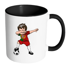 Load image into Gallery viewer, RobustCreative-Dabbing Soccer Boys Portugal Portuguese Lisbon Gift National Soccer Tournament Game 11oz Black &amp; White Coffee Mug ~ Both Sides Printed

