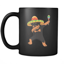 Load image into Gallery viewer, RobustCreative-Dabbing Rottweiler Dog in Sombrero - Cinco De Mayo Mexican Fiesta - Dab Dance Mexico Party - 11oz Black Funny Coffee Mug Women Men Friends Gift ~ Both Sides Printed
