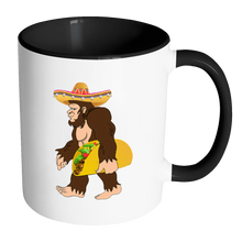 Load image into Gallery viewer, RobustCreative-Bigfoot Sasquatch Taco - Cinco De Mayo Mexican Fiesta - No Siesta Mexico Party - 11oz Black &amp; White Funny Coffee Mug Women Men Friends Gift ~ Both Sides Printed
