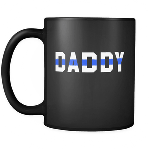 RobustCreative-Police Officer Daddy patriotic Trooper Cop Thin Blue Line  Law Enforcement Officer 11oz Black Coffee Mug ~ Both Sides Printed